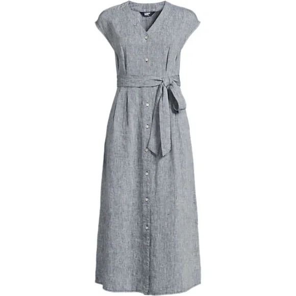 white linen embroidered dress Azurea Linen Embroidery Dress | Larili